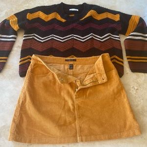 3 items: Women’s Forever 21 Corduroy Skirt + Sweater + Twilight Black Skirt.
